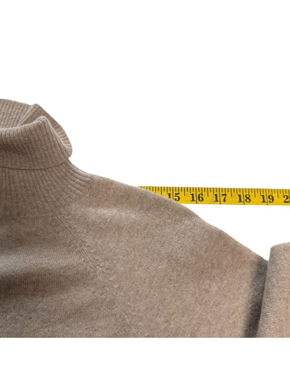Vintage Nordstrom Cashmere Sweater Womens Size M Turtleneck Heather Oatmeal  90s - Picture 7 of 12